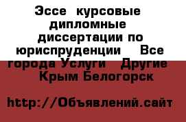 Эссе, курсовые, дипломные, диссертации по юриспруденции! - Все города Услуги » Другие   . Крым,Белогорск